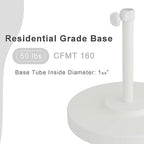California Umbrella 50 lbs. Round Concrete Weighted Powdercoated Steel Umbrella Base, White Frame - Image 4