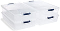 Rubbermaid Cleverstore 42 Quart Stackable Plastic Storage Container Organizer Bin with Latching Lids for Garage, Closet, and Classroom, Clear, 4 Pack by Rubbermaid
