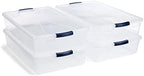 Rubbermaid Cleverstore 42 Quart Stackable Plastic Storage Container Organizer Bin with Latching Lids for Garage, Closet, and Classroom, Clear, 4 Pack by Rubbermaid