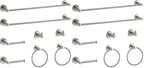 BGL Bathroom Hardware Set Brushed Nickel Bathroom Accessory Set Towel Bar 8 Pieces (Pack of 2) by BGL