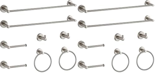 BGL Bathroom Hardware Set Brushed Nickel Bathroom Accessory Set Towel Bar 8 Pieces (Pack of 2) by BGL