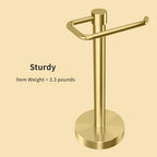 YUMORE Hand Towel Holder Stand Countertop Towel Rack Free Standing Towel Bar Hanger for Bathroom Kitchen (Gold) - Image 7
