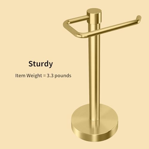 YUMORE Hand Towel Holder Stand Countertop Towel Rack Free Standing Towel Bar Hanger for Bathroom Kitchen (Gold) - Image 7