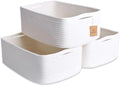 Woven Rope Baskets for Organizing, 3 Pack, 15.5 x 11 x 5.5" Storage Bins by NaturalCozy