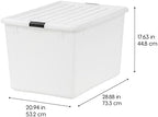 IRIS USA 3-Pack 144 Qt Stackable Storage Bins with Lids, Pearl - Image 2