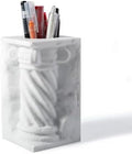 BCS Aesthetic Roman Column Book Ends, 4-in-1 Heavy Duty Marble Bookend for Shelves, Decorative Pen Holder, Classic Greek Statue for Office Home Desk Decor(1PC, White) by BCS