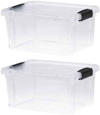 Superio 6.6 Quart Clear Plastic Storage Boxes with Lids, Stackable Organizer Containers, BPA-Free Storage Bins for Home, Office, School & Dorm, 2 Pack by Superio