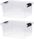 Superio 6.6 Quart Clear Plastic Storage Boxes with Lids, Stackable Organizer Containers, BPA-Free Storage Bins for Home, Office, School & Dorm, 2 Pack by Superio