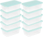 Sterilite Storage Box, Clear Snap Lid Tote, Mindful Mint, 6 Qt, 10-Pack by Sterilite
