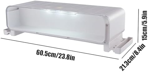 WMM Monitor Stand Riser, Computer Monitor Stand with Drawer and Display Minifigures, Computer Desktop Stand with Lights, Removable Elevated Structure, Compatible with Computers, Desktops, and Laptops - Image 3