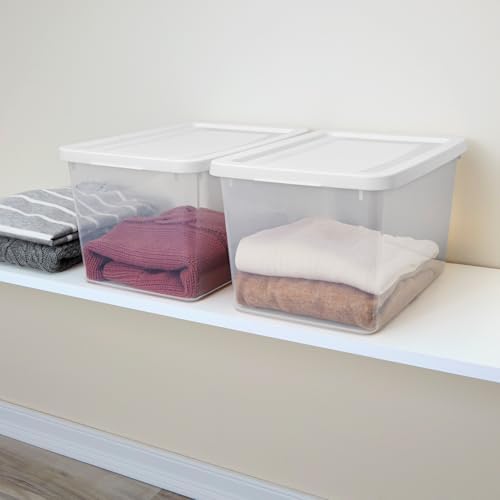Sterilite Storage Box, Stackable Clear Plastic Bins, 20 Quart, 6-Pack - Image 3