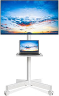 Rfiver Mobile TV Stand for 23-65 Inch Flat/Curved TVs up to 88 lbs White by Rfiver