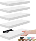 Sorbus 16 Inch Floating Shelves for Wall (5 Pack, White) by Sorbus