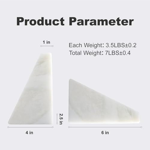 Karibiber Marble Book Ends, Non-Skid Bookends for Shelves, Composite Bookend with Natural Marble, Heavy Duty Book Stopper, Collected CDs and Oversized Books Organizer, Gold & Black Decorative Bookends - Image 3