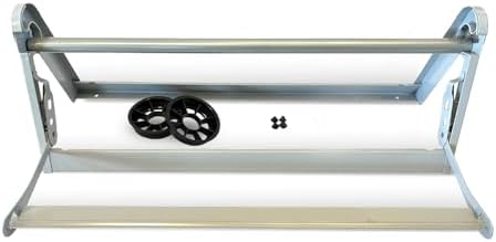 24" Wide Paper Roll Dispenser with Serrated Cutter, Wall Mount Paper Holder by MetCrafted
