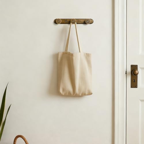 Coat Rack Wall Mounted, Antique Brass Zinc Alloy with 3 Hooks - Image 5
