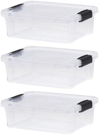 Superio 4.5 Quart Clear Plastic Storage Containers with Lids, Stackable Organizer Bins, BPA-Free Storage Boxes for Home, Office, Dorm & Classroom, 3 Pack by Superio