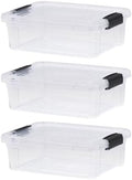 Superio 4.5 Quart Clear Plastic Storage Containers with Lids, Stackable Organizer Bins, BPA-Free Storage Boxes for Home, Office, Dorm & Classroom, 3 Pack by Superio