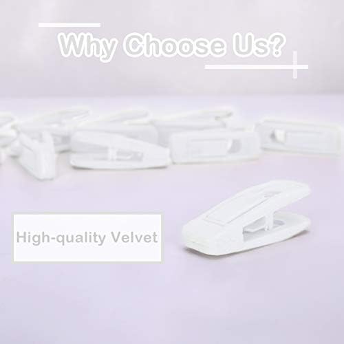 Velvet Hangers Clips, Pants Hangers Velvet Clips(60pc, White) - Image 4