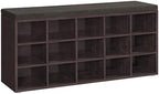 VASAGLE Shoe Bench with Cushion, 15 Compartments, 11.8 x 41.3 x 18.9 Inches by VASAGLEbySONGMICSHOME