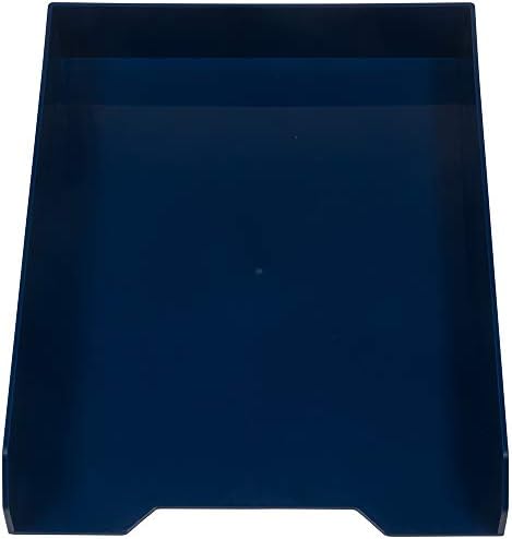 JAM PAPER Stackable Paper Trays - Navy Blue - Desktop Document, Letter, & File Organizer Tray - 2/Pack - Image 2