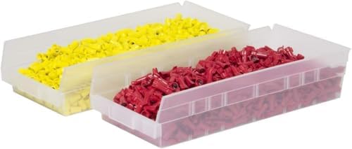 Akro-Mils 30158 Heavy Duty Plastic Shelf Bins, 18"x 8"x 4", Red, 12-Pack - Image 5