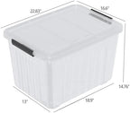 Farmoon 70 Quart Large Plastic Lidded Storage Container Bin, 4 Packs, Clear - Image 2
