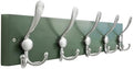 SKOLOO Creations Forest Green Solid Wood Wall Mounted Coat Rack, 5 Hooks, 16-7/8" Long - Kitchen, Mudroom, Entryway, Bathroom - Includes Mounting Hardware, Wall Coat Hanger, Towel Rack by SKOLOO