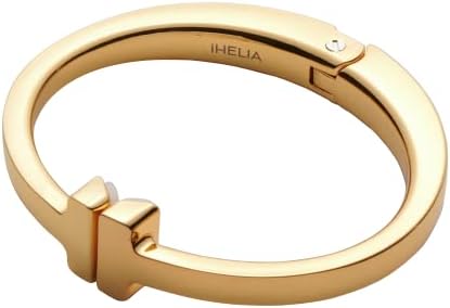 Purse Hook Hanger for Table (Modern) - Premium Bag Holder w/Ergonomic Bracelet Oval Design (Gold) by iHELIA