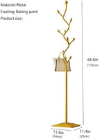 Tree-shaped coat rack stand,Metal coat tree with 8 Hooks and sturdy cast iron base,Heavy Duty coat rack freestanding coat hanger stand for Clothes Hats Scarfs Purses (gold) - Image 2