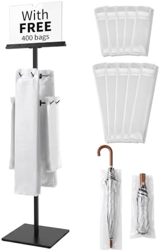 Wet Umbrella Stand with Free 400 Bags, 43" Metal Holder by Unknown
