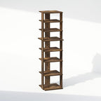 Furinno Turn-N-Tube Corner Shelf, 8-Tier Display Rack, Vertical Corner Storage Rack, Space Saving Organization and Storage, Entryway, Living Room, Closet, Amber Pine - Image 6