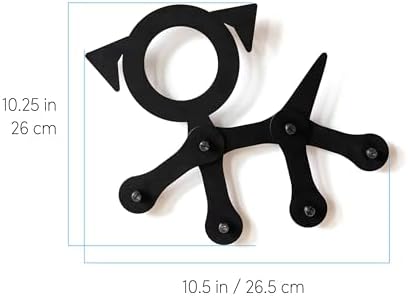 Three by Three Seattle Dog Wall-Mounted Coat Rack, Black Metal - Image 5