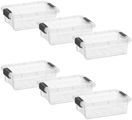 Superio 1.27 Quart Clear Plastic Storage Containers with Lids, Stackable Organizer Bins, BPA-Free Storage Boxes for Home, Office, Dorm & Classroom, 6 Pack by Superio