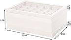 Coward Set of 5 Stackable Jewelry Organizer Tray Necklace Earring Box Storage Ring Bracelet Display Holder (beige(ring+necklace+12girds+24girds+The glass lid)) - Image 2