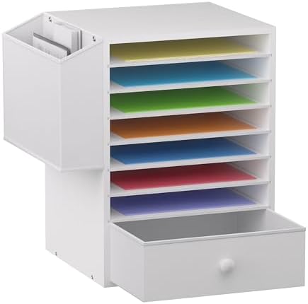 Unionly 12x12 Scrapbook Paper Organizer with drawer for Office,Classroom by Unionly