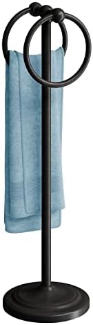 BGL Hand Towel Holder Stand for Bathroom, Hand Towel Stand for Bathroom Counter, Free Standing Towel Racks for Bathroom with Weighted Wood Base,19" High-Oil Rubbed Bronze by BGL