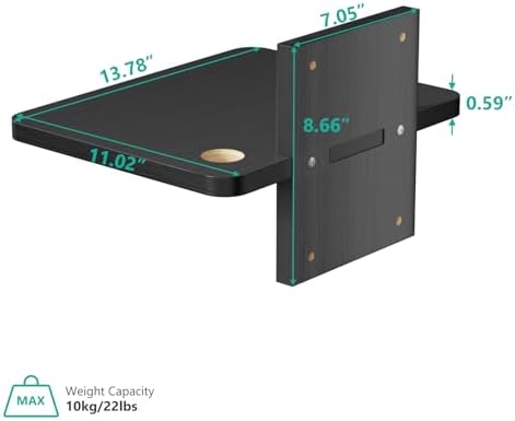WALI Floating TV Shelf, 1 Tier Projector Shelf for DVD Players, Routers, Game Consoles, Cable Boxes, Living Room Decor Accessories, Wall Mount Shelves Holds Up to 22lbs (CS201NB), 1-Shelf, Black - Image 2
