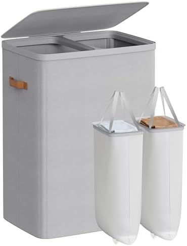 SONGMICS Laundry Basket, 170L Laundry Hamper with Lid, 2 Removable Bags by SONGMICSbySONGMICSHOME