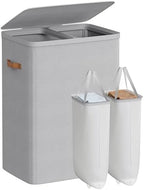 SONGMICS Laundry Basket, 170L Laundry Hamper with Lid, 2 Removable Bags by SONGMICSbySONGMICSHOME