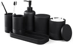 LIN CHUAN 6-Piece Bathroom Accessories Set, Modern Bathroom, Black by LINCHUAN