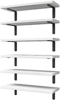 WOPITUES Floating Shelves Set of 6 for Wall Decor & Storage, White by WOPITUESOfficial