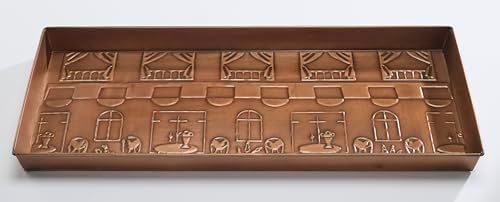 HF by LT Paris Café Pattern Metal Boot Tray, 30 x 13 inches, Antique Copper Finish - Image 2