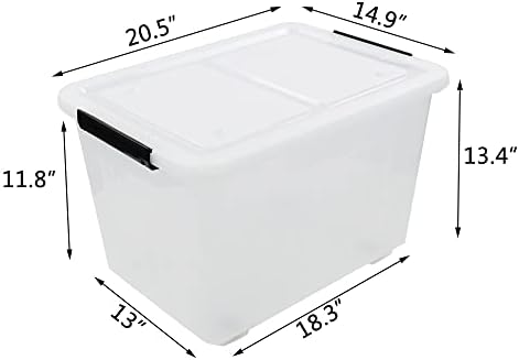 4-Pack Clear Plastic Storage Bins with Lid, 42 L - Image 3