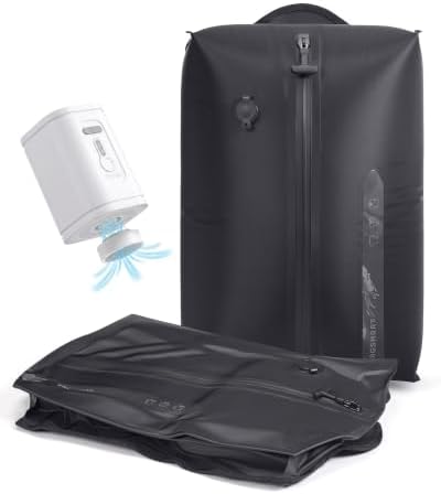 BAGSMART 2 Pack Travel Vacuum Storage Bags with Electric Pump, Black by BAGSMART
