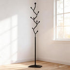 Tree-shaped coat rack stand,Metal coat tree with 8 Hooks and sturdy cast iron base,Heavy Duty coat rack freestanding coat hanger stand for Clothes Hats Scarfs Purses (black) - Image 4