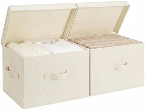 StorageWorks Fabric Storage Bins with Lids, Closet Storage Bins by StorageWorks