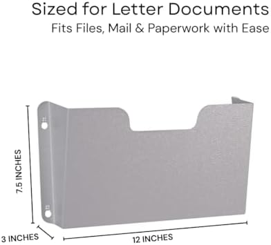 Single Pocket Wall File Organizer, Metal Letter Size Office Wall Organizer - Image 3