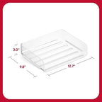 TRU RED Side-Load Stackable Plastic Letter Tray, Clear, 6-Pack - Image 2