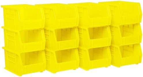 Akro-Mils 30237 AkroBins Plastic Storage Bins, 9"x6"x5", Yellow, 12-Pack by Akro-Mils